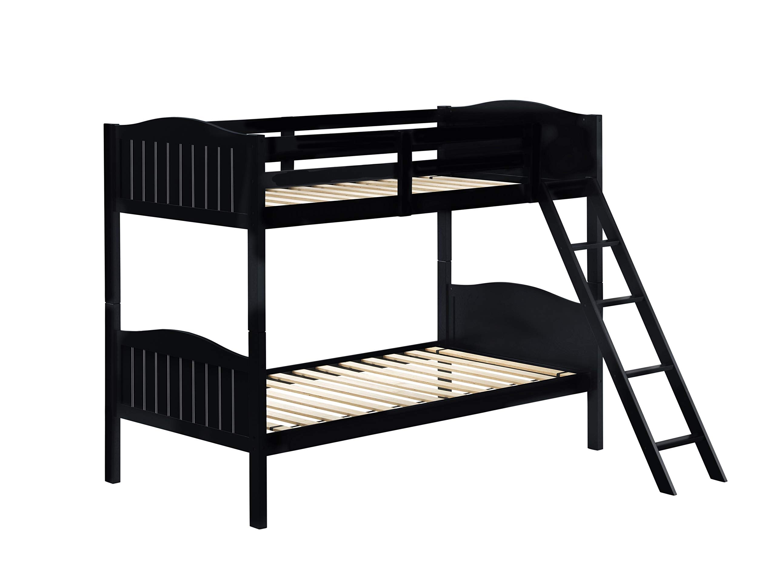 Coaster Home Furnishings Littleton Twin Over Twin Bunk Bed with Ladder Black